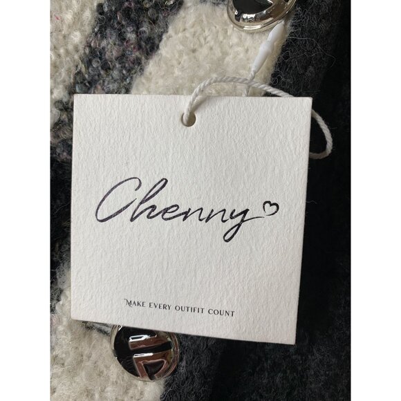 NWT Chenny S Boucle Striped Tweed Blazer Jacket Metallic Buttons RDD10665 - Picture 8 of 8